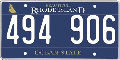 RI license plate 494906