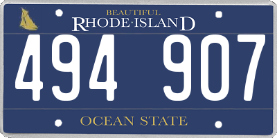 RI license plate 494907