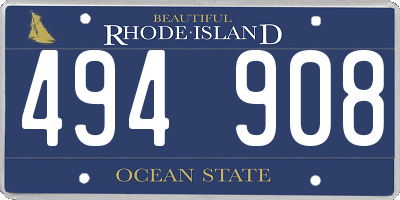 RI license plate 494908