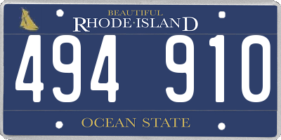 RI license plate 494910