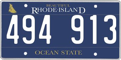 RI license plate 494913