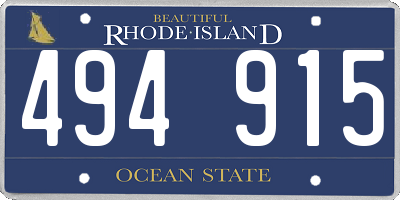 RI license plate 494915