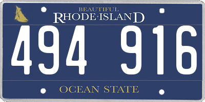 RI license plate 494916