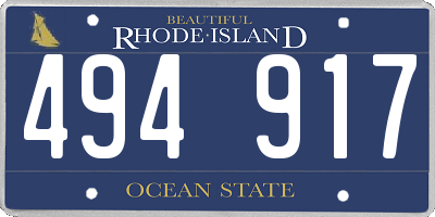 RI license plate 494917