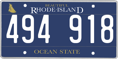 RI license plate 494918
