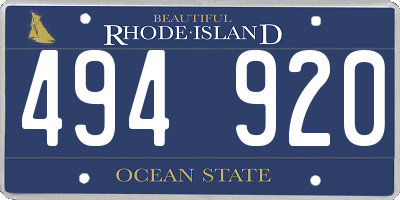 RI license plate 494920
