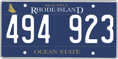 RI license plate 494923