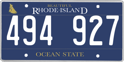 RI license plate 494927