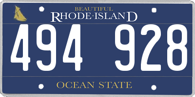 RI license plate 494928