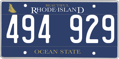 RI license plate 494929