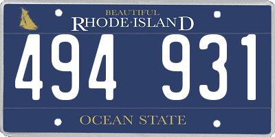 RI license plate 494931