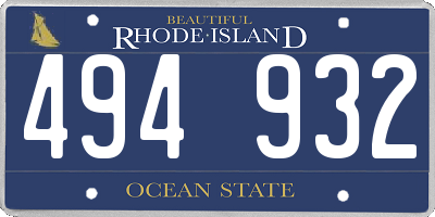 RI license plate 494932