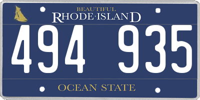 RI license plate 494935