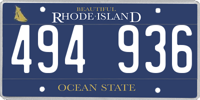 RI license plate 494936