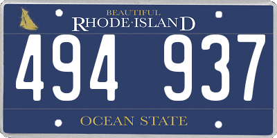 RI license plate 494937