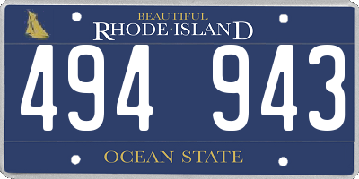 RI license plate 494943