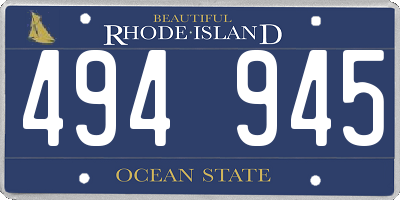 RI license plate 494945