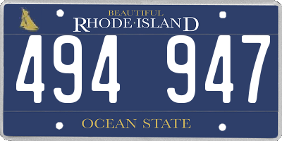 RI license plate 494947