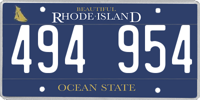 RI license plate 494954