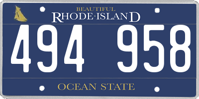 RI license plate 494958