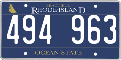 RI license plate 494963