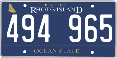 RI license plate 494965
