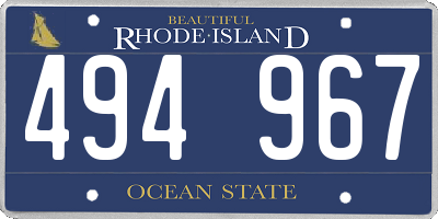 RI license plate 494967