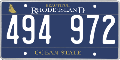 RI license plate 494972