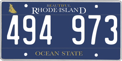 RI license plate 494973