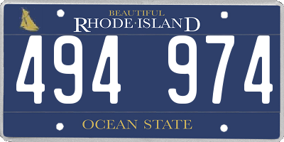 RI license plate 494974