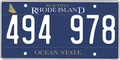 RI license plate 494978