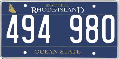 RI license plate 494980