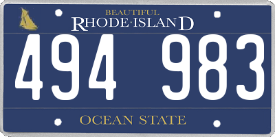 RI license plate 494983