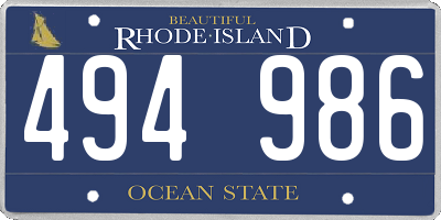 RI license plate 494986