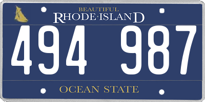 RI license plate 494987