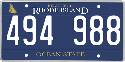 RI license plate 494988