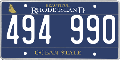 RI license plate 494990