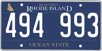 RI license plate 494993