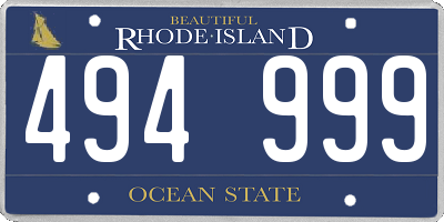 RI license plate 494999