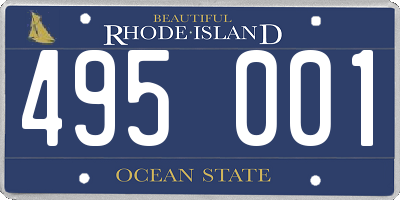RI license plate 495001