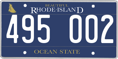 RI license plate 495002