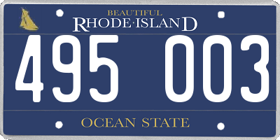 RI license plate 495003