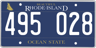 RI license plate 495028