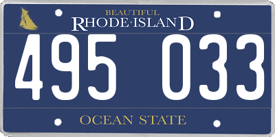 RI license plate 495033