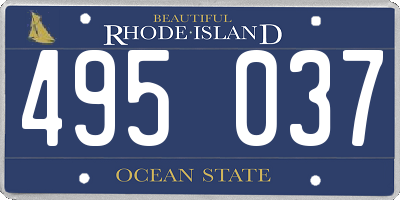 RI license plate 495037
