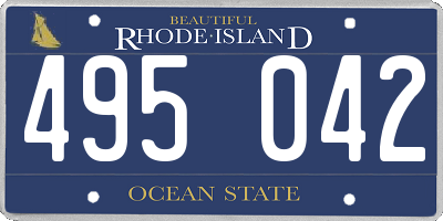 RI license plate 495042