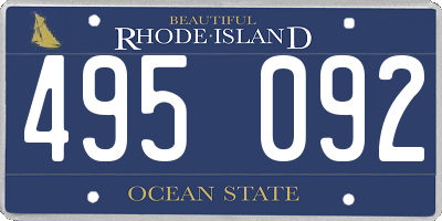 RI license plate 495092