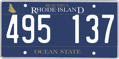 RI license plate 495137