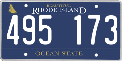 RI license plate 495173