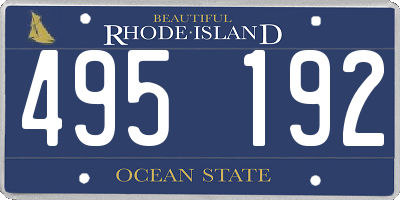 RI license plate 495192